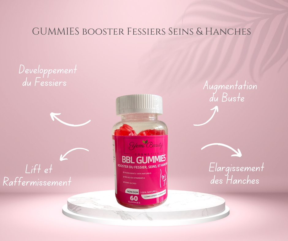 Gummies Booster Fessiers,Seins & Hanches (1mois)